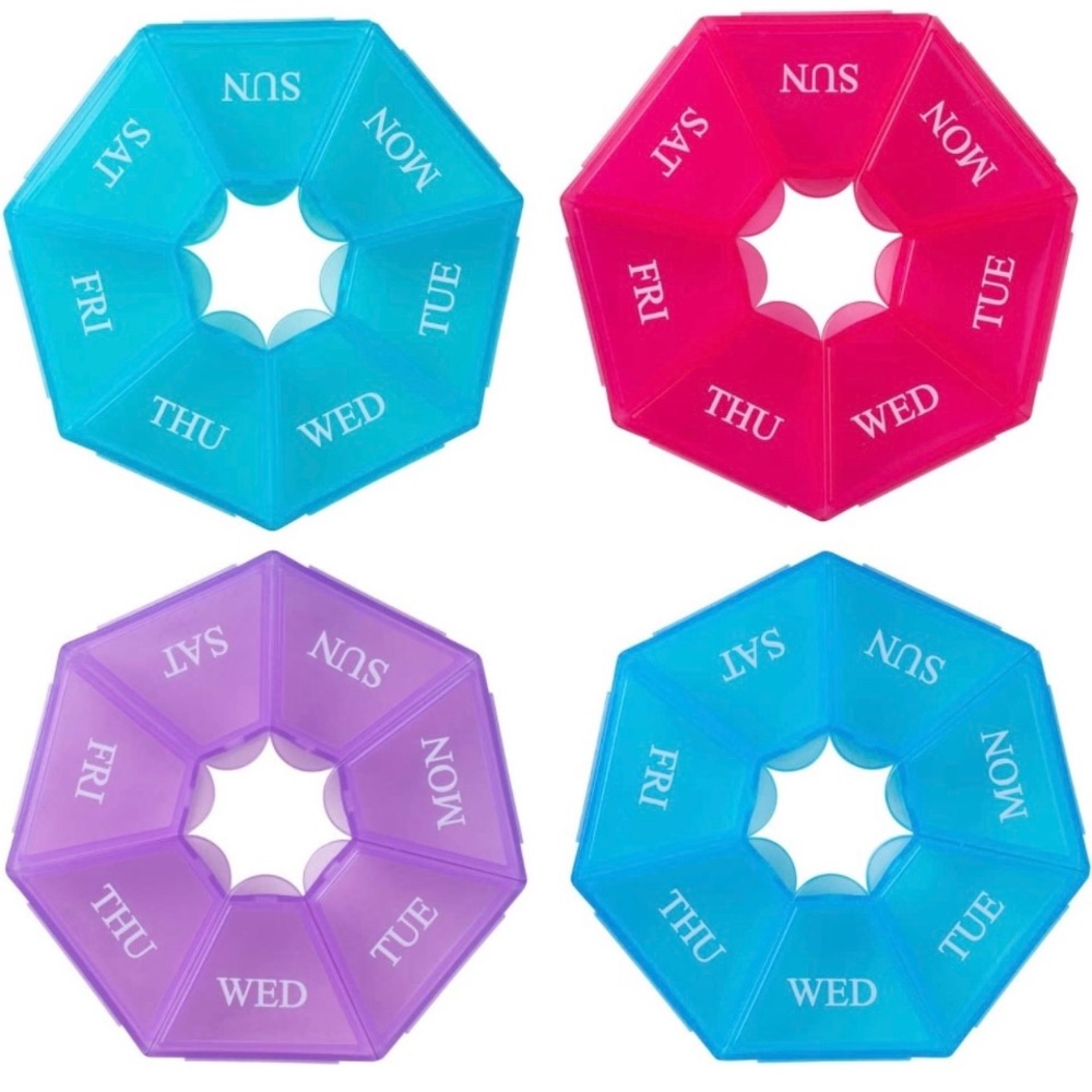 4pks 7 Days  Pill Box Dispenser